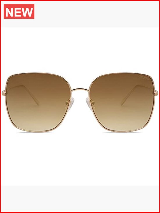 Oversized Square Metal Frame Sunglasses UV Protection Wrap Around main image 6